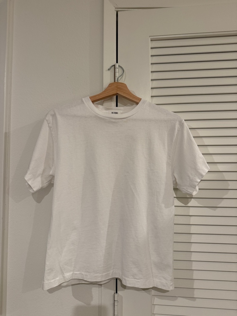 RE/DONE Classic White Crew Neck T-Shirt
